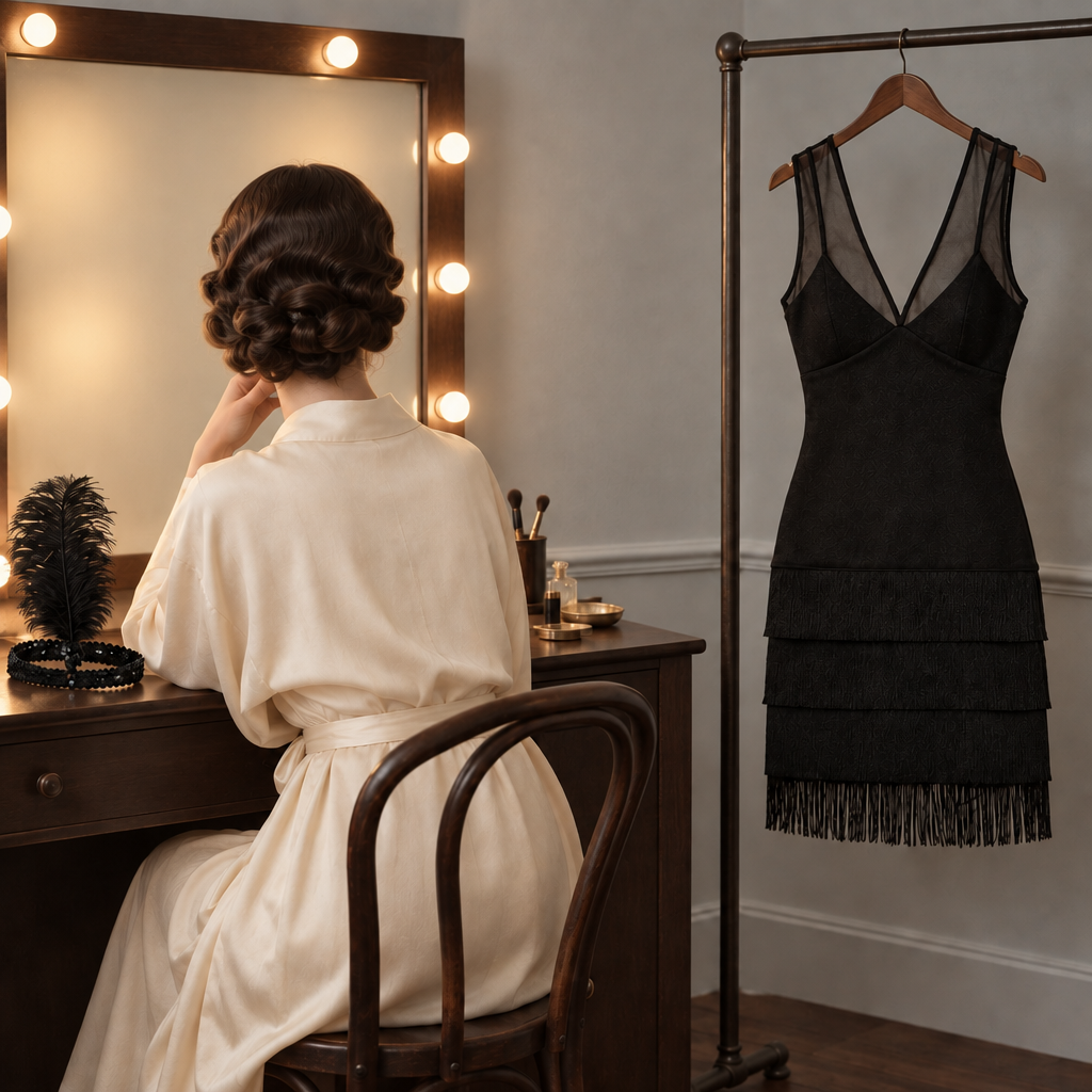 Vintage vanity scene revised without a mirror reflection