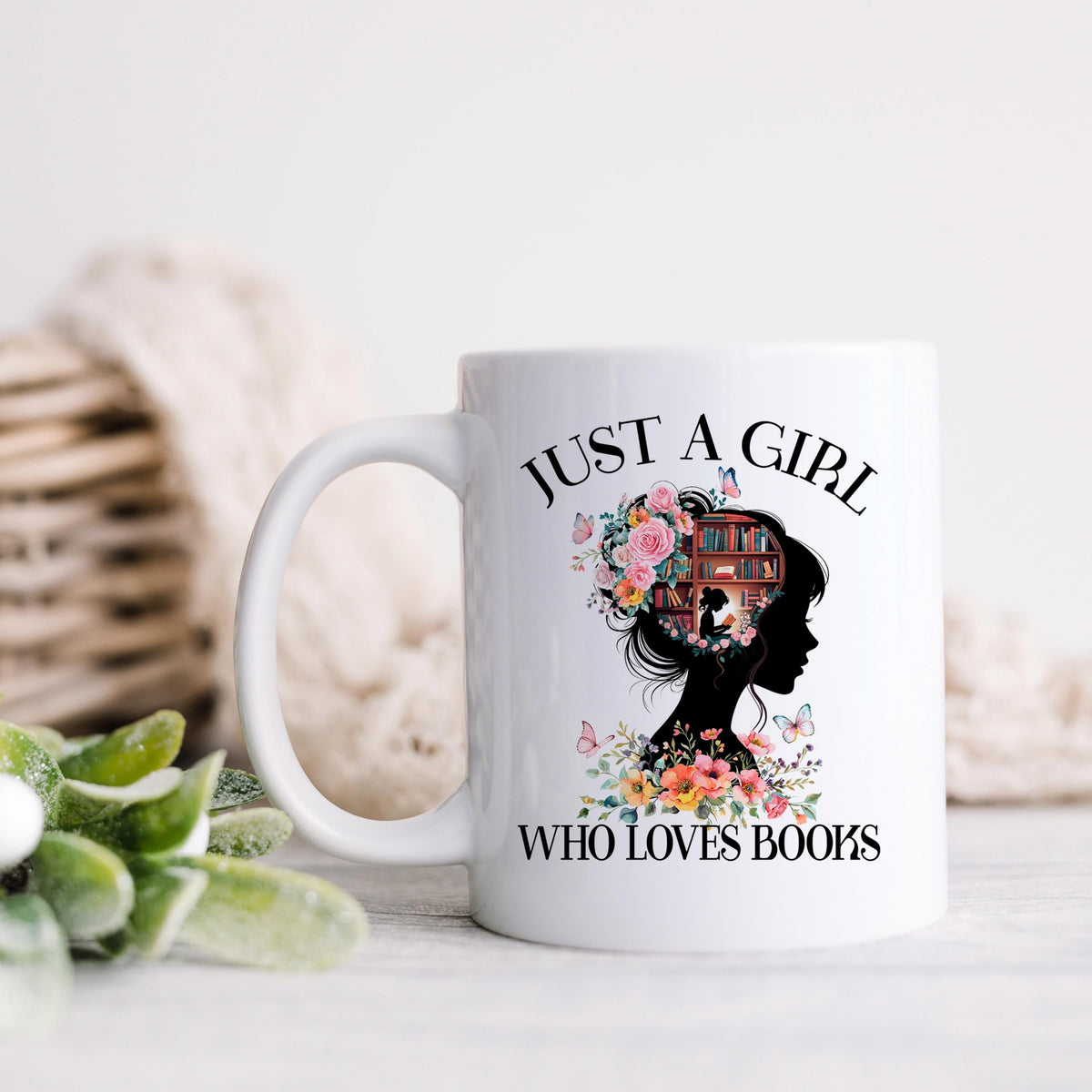 Book Lover Mug | Floral Ceramic Cup