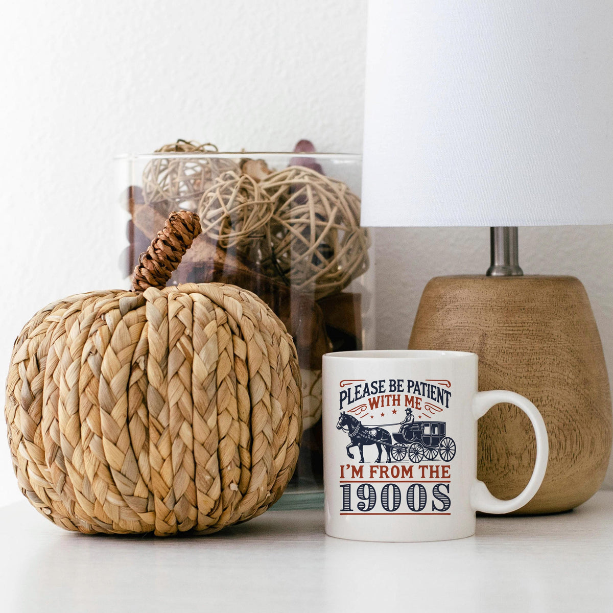 1900s Humor Mug | Vintage Horse Carriage Cup