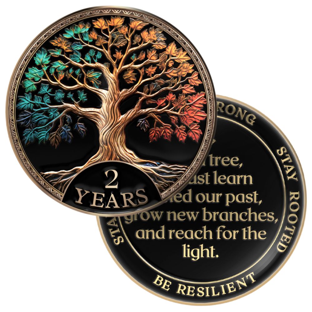 Tree of Life Affirmation Sobriety Coin Gift Set - Multicolor