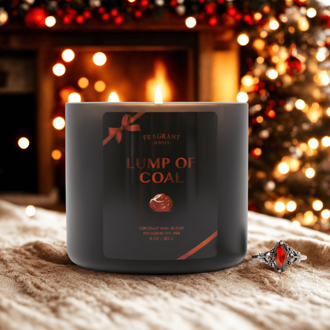 Lump of Coal Candle with Hidden Ring