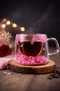 Double Glass Flower Mug | Dried Floral Tea & Coffee Cup