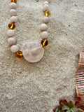 Rose Quartz & Honey Baltic Amber Necklace