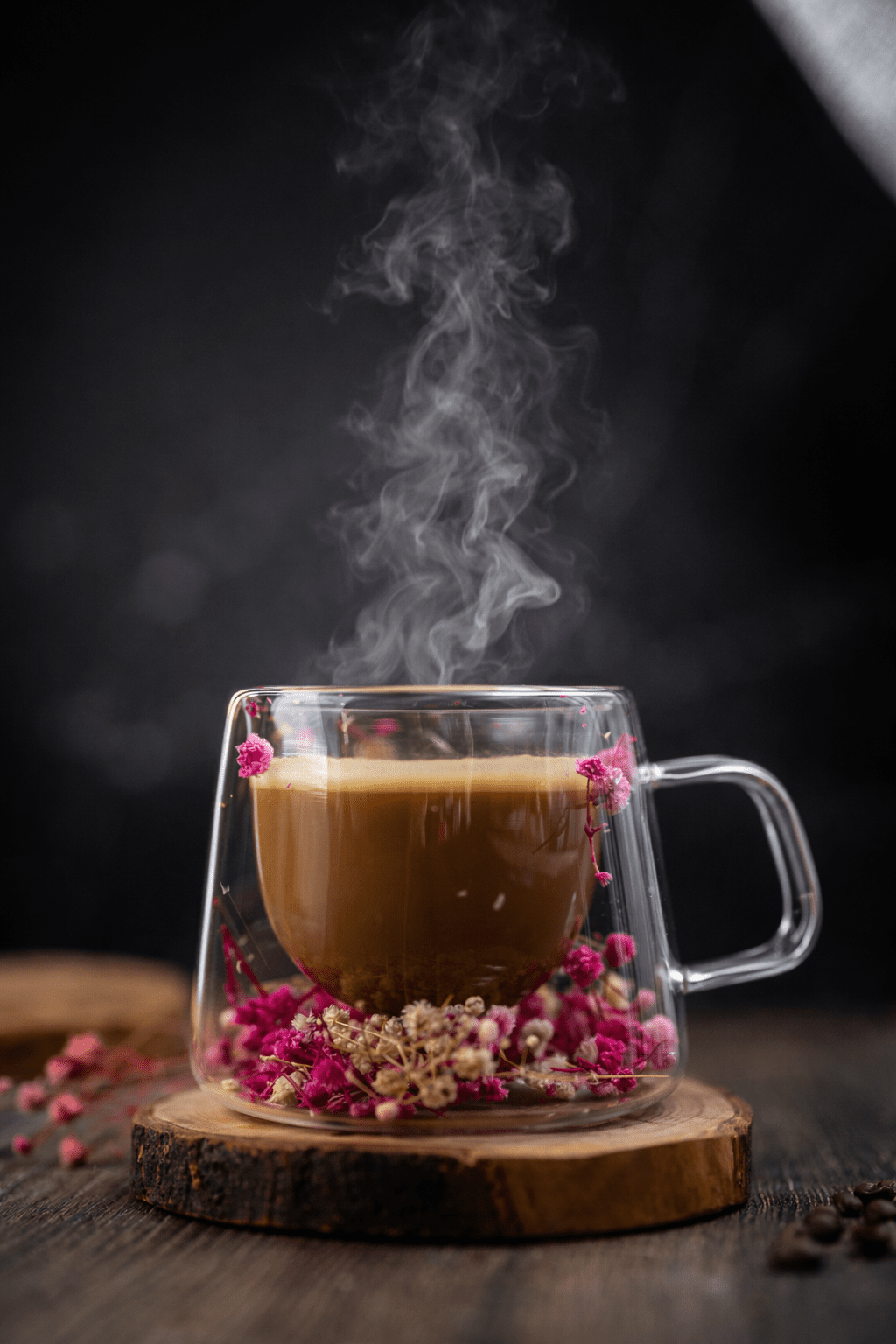 Double Glass Flower Mug | Dried Floral Tea & Coffee Cup