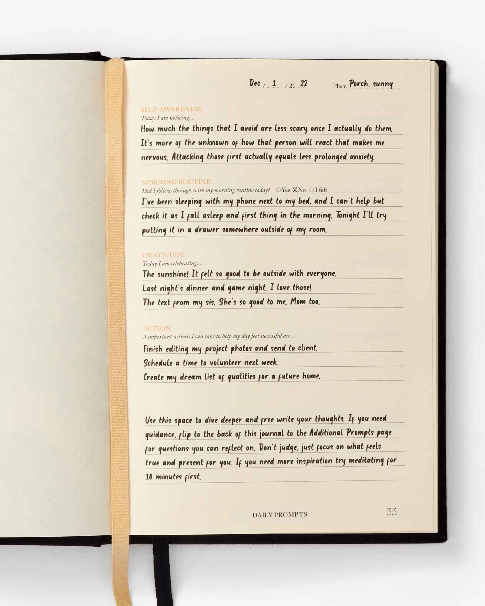 Notes to Mindfulness Journal | Stone Black
