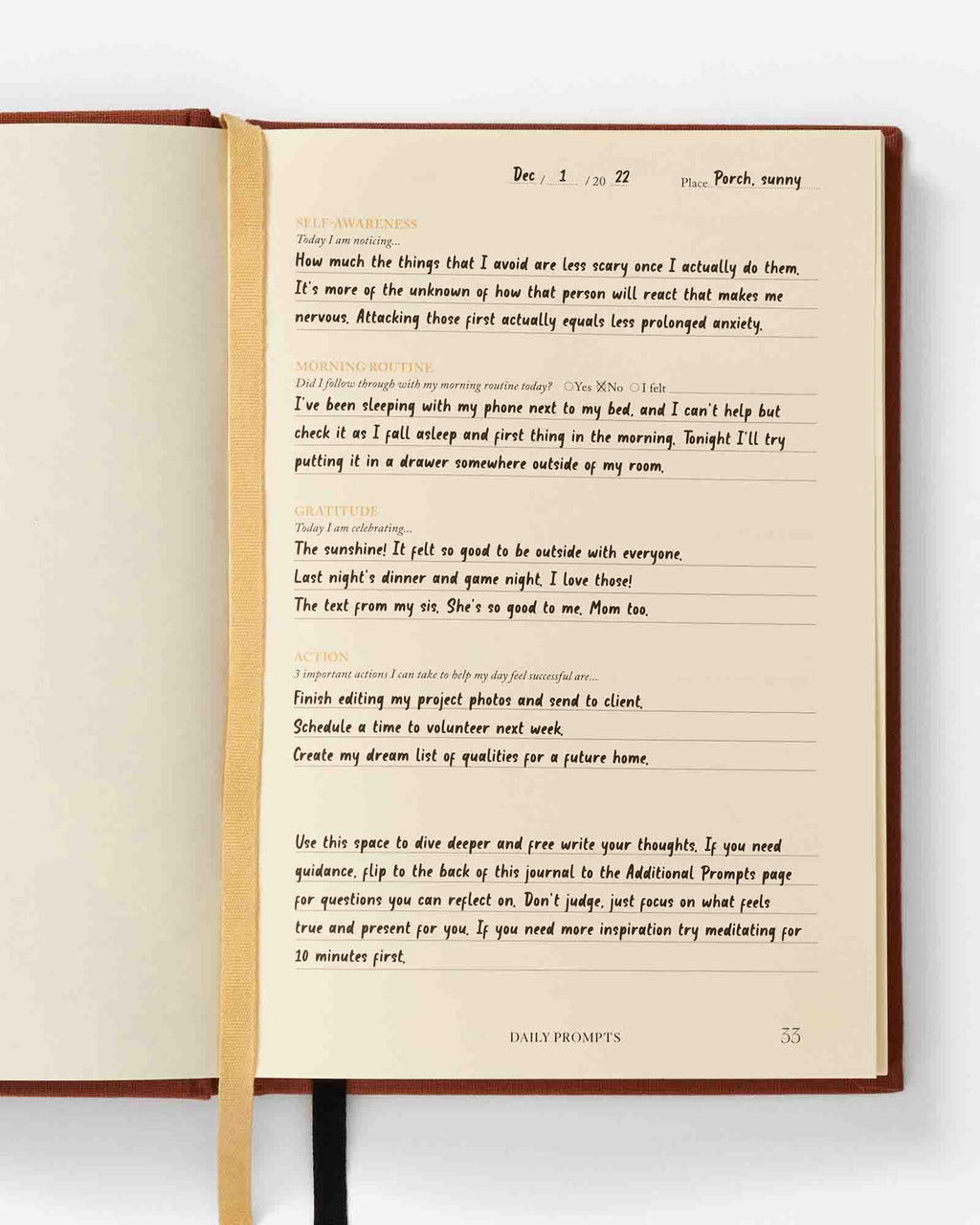 Notes to Mindfulness Journal | Sunset Orange