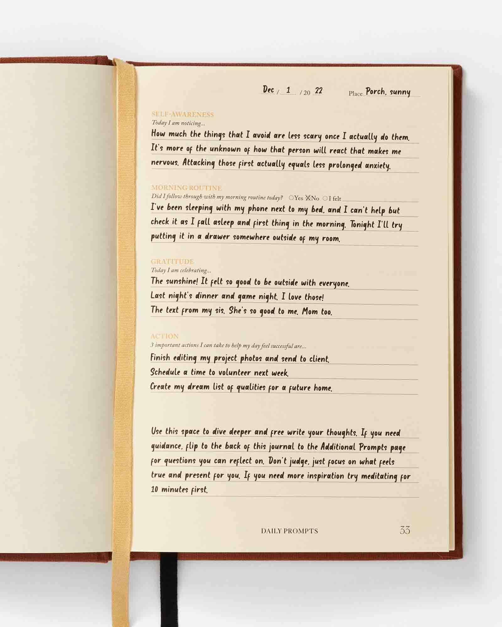 Notes to Mindfulness Journal | Sunset Orange