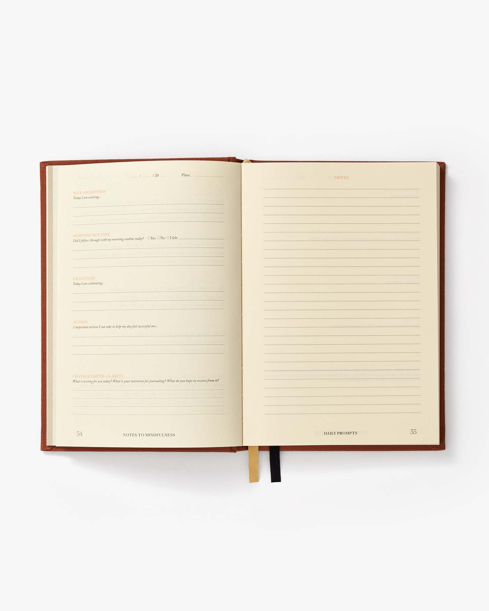 Notes to Mindfulness Journal | Sunset Orange