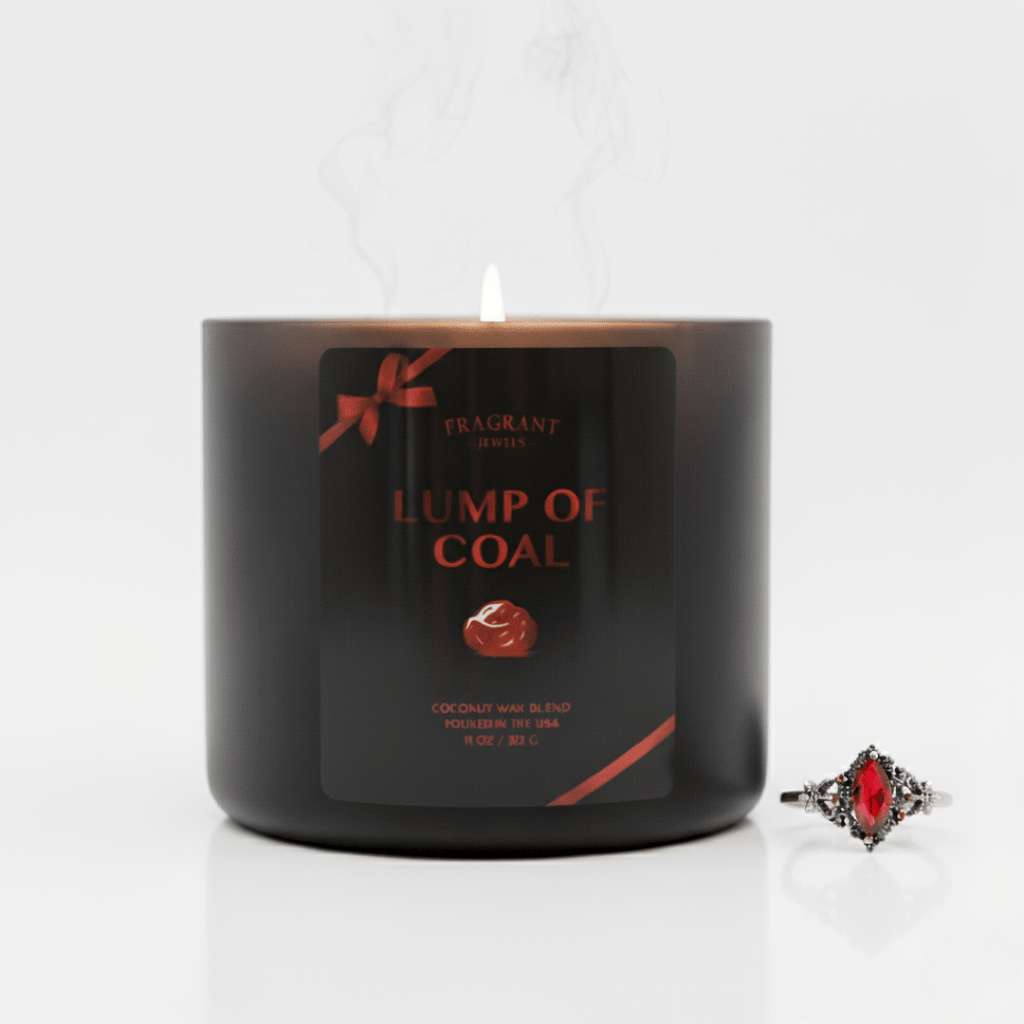 Lump of Coal Candle with Hidden Ring