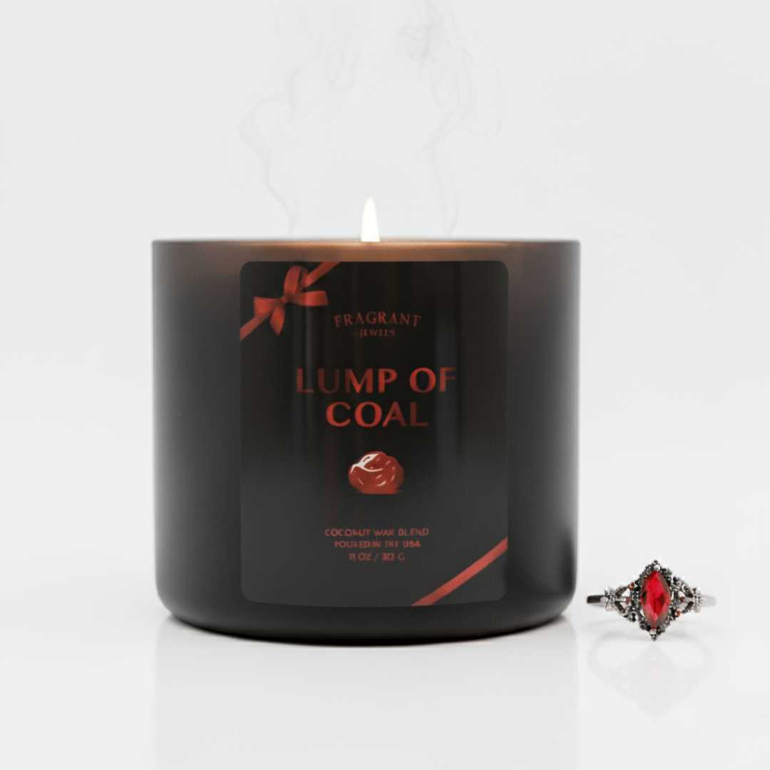 Lump of Coal Candle with Hidden Ring