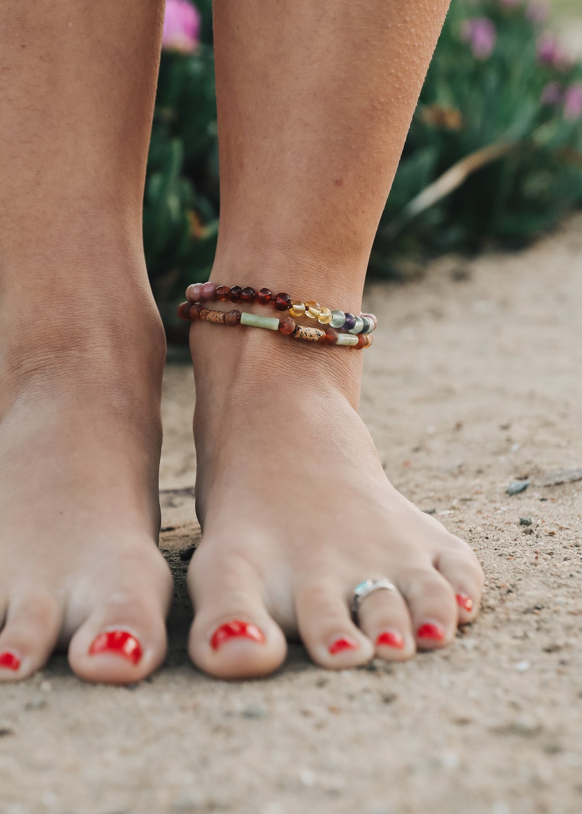 Baltic Sea Amber Rainbow Stone Bracelet & Anklet