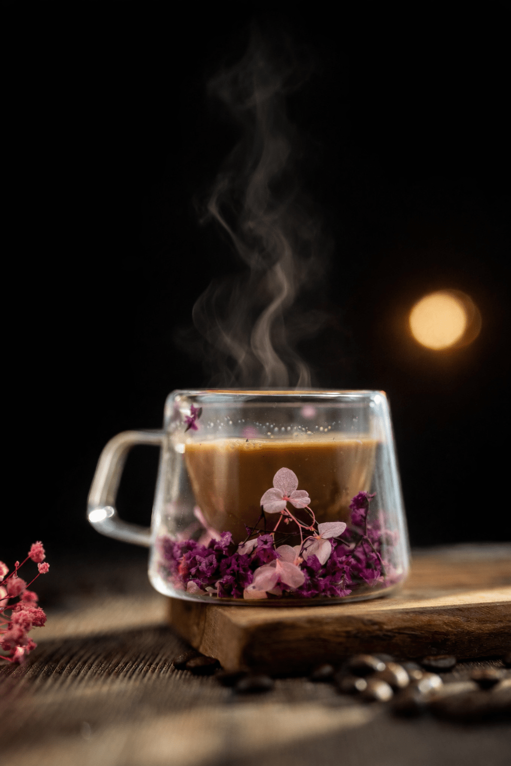 Double Glass Flower Mug | Dried Floral Tea & Coffee Cup