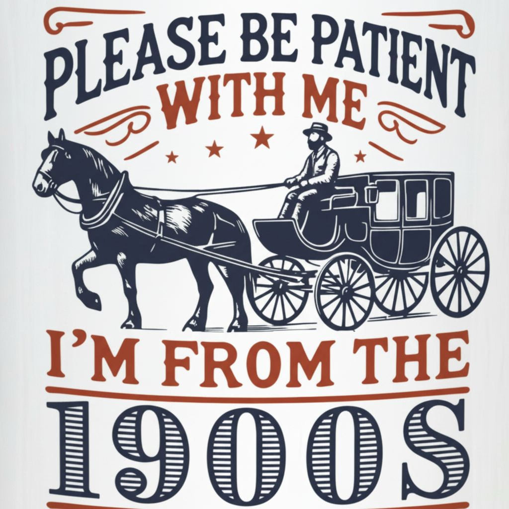 1900s Humor Mug | Vintage Horse Carriage Cup