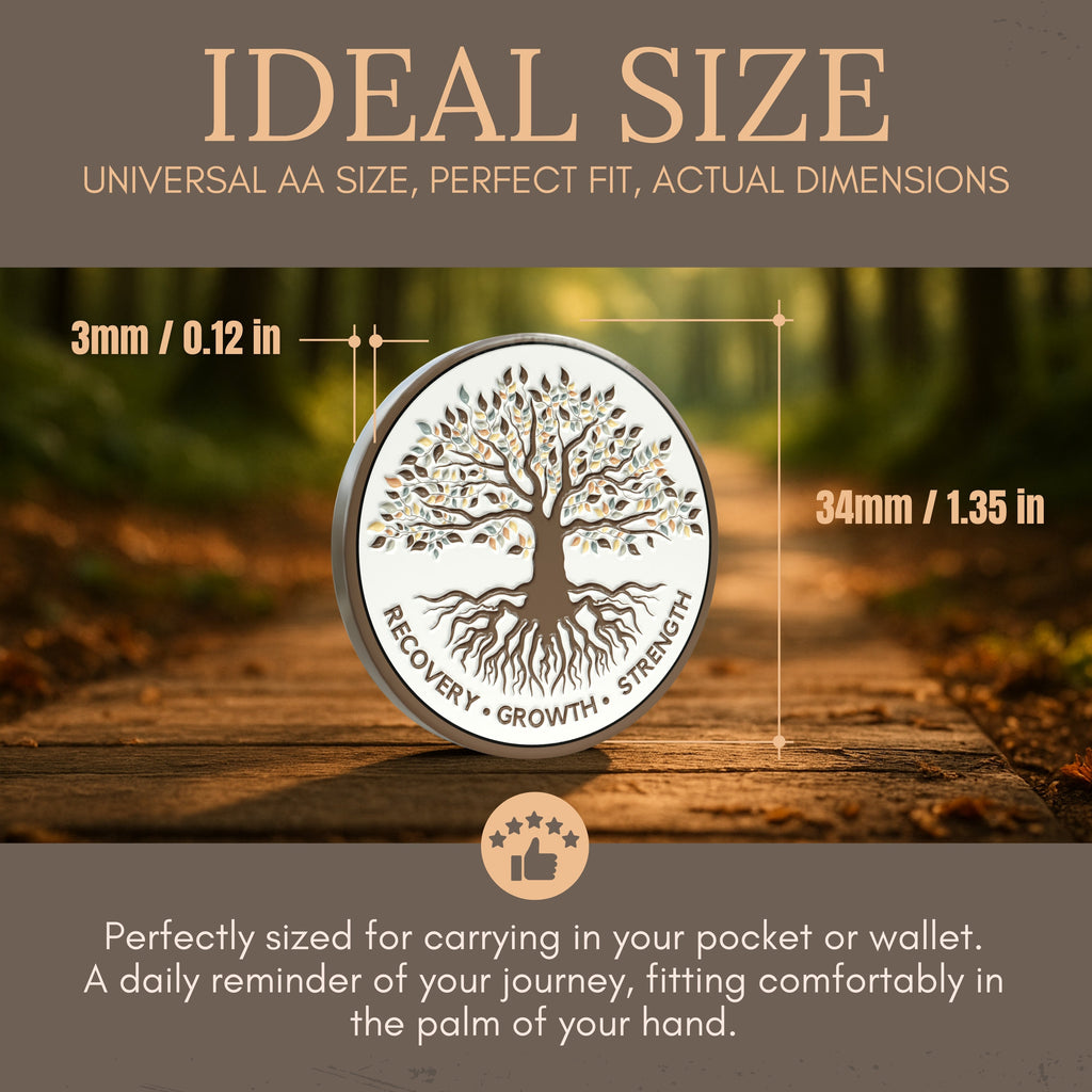 Tree of Life Affirmation Sobriety Coin Gift Set - Limited Edition