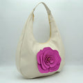Rose Appliqué Slouchy Hobo Bag