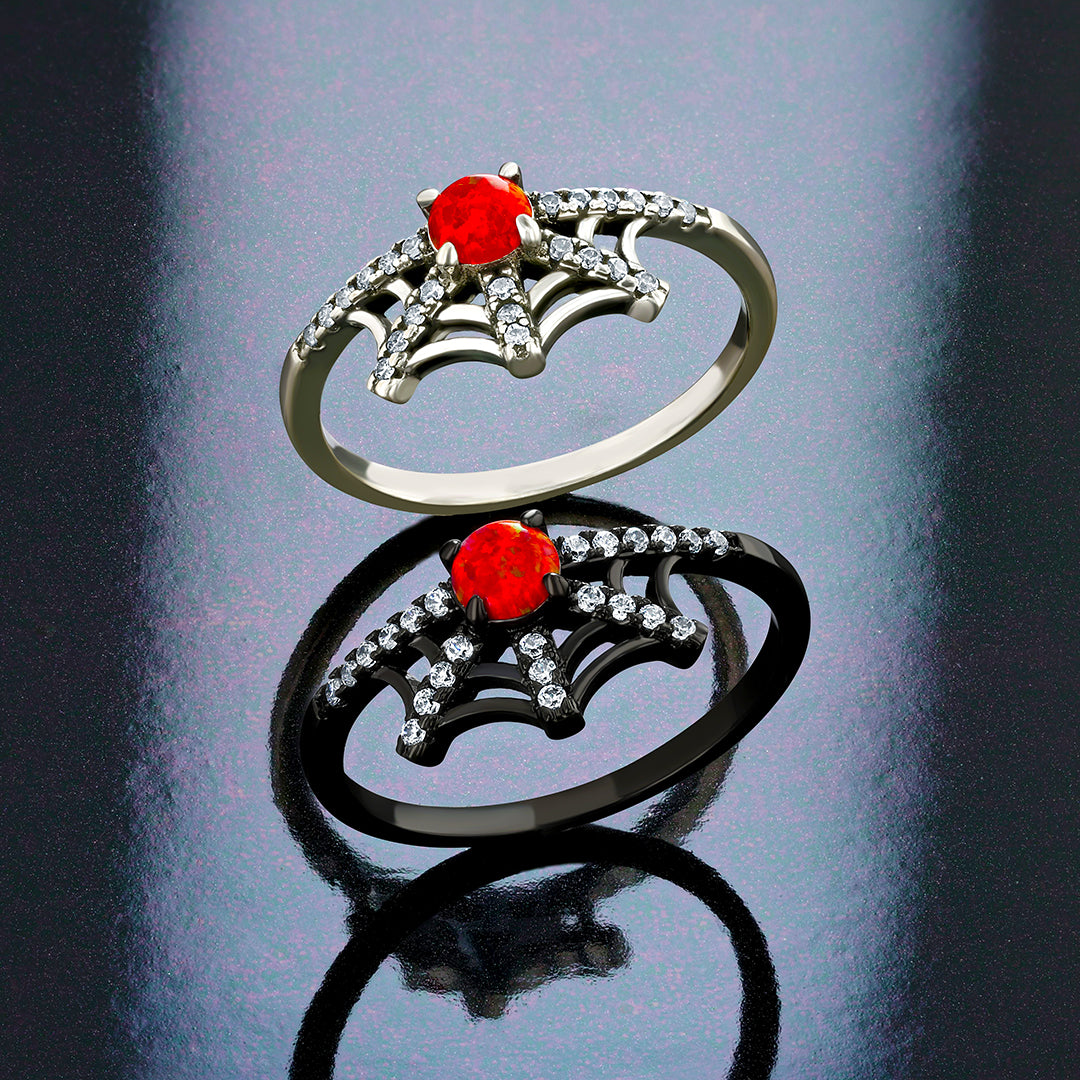 Black Widow Ceramic Candle with Hidden Ring