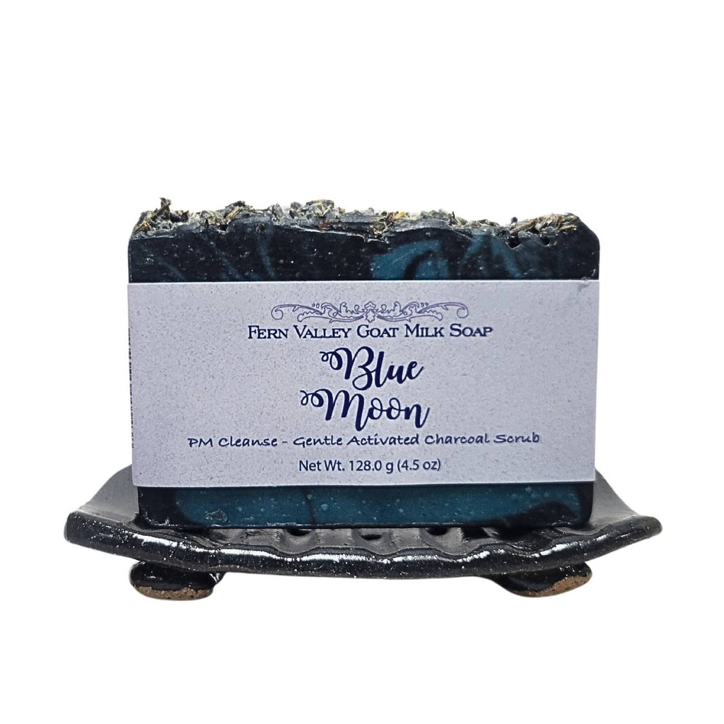 Blue Moon | PM Cleanse Goat Milk Soap Bar | Charcoal, Lavender & Chamomile