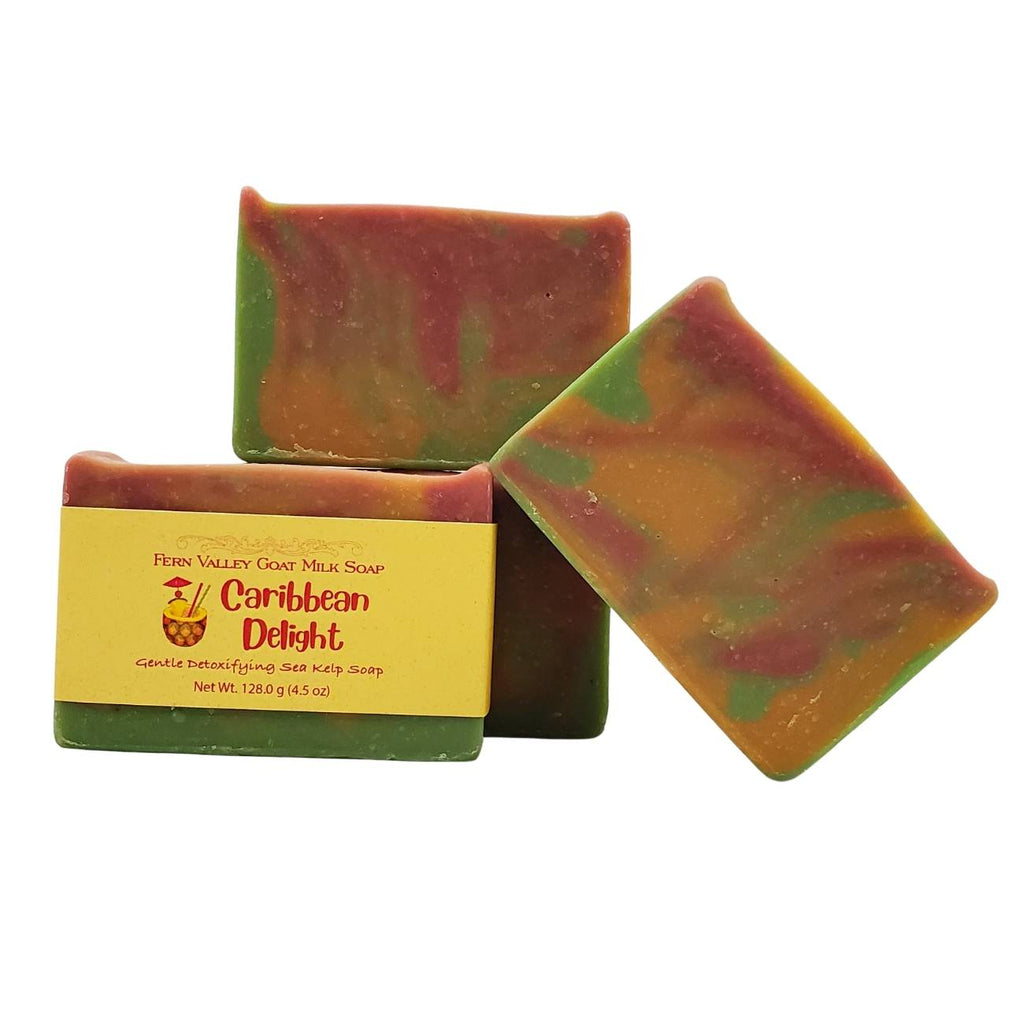 Caribbean Delight Goat Milk Soap – Tropical Fruit & Sea Kelp Scrub