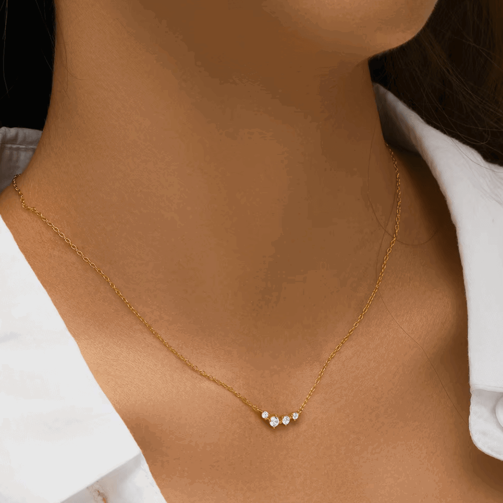 Celestial Elegance Necklace | Constellation CZ in 18K Gold
