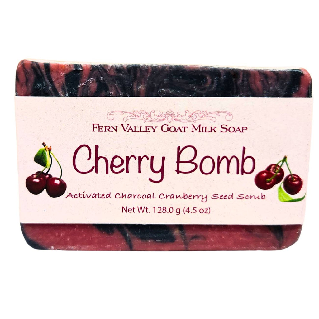 Cherry Bomb | Activated Charcoal & Cranberry Seed Scrub Soap Bar