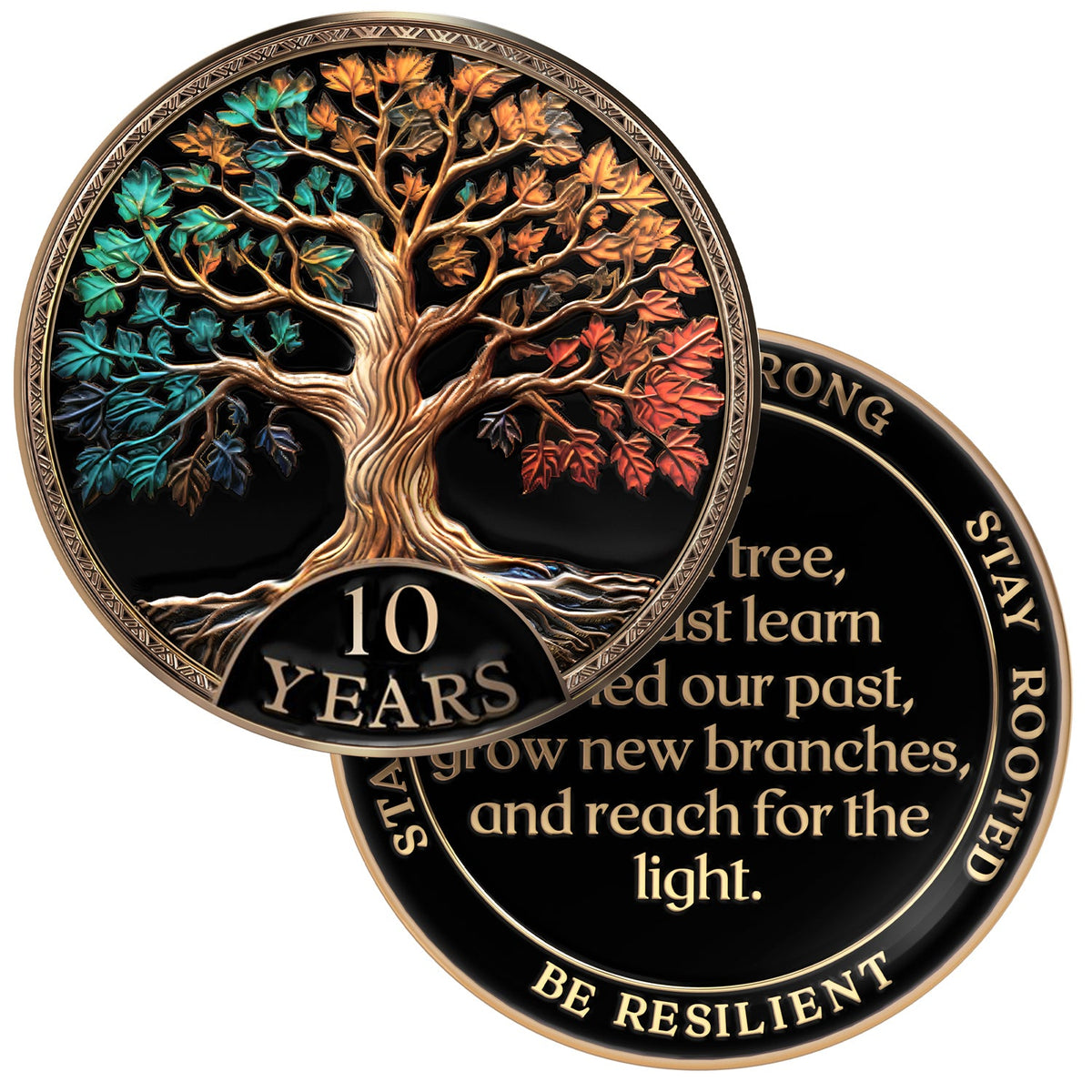 Tree of Life Affirmation Sobriety Coin Gift Set - Multicolor