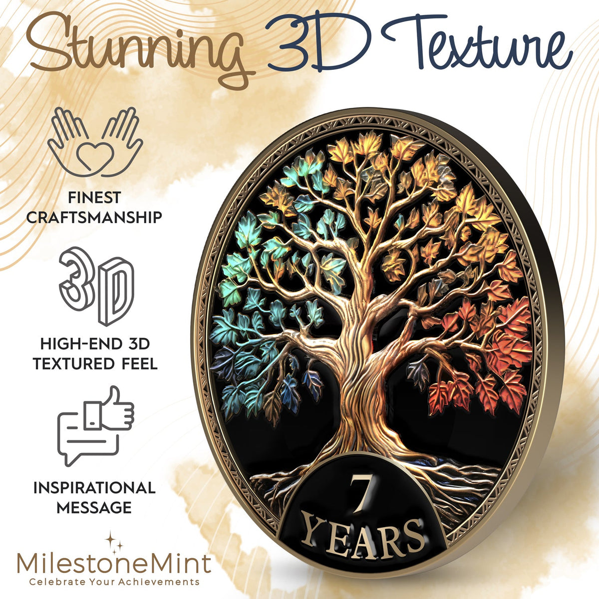 Tree of Life Affirmation Sobriety Coin Gift Set - Multicolor