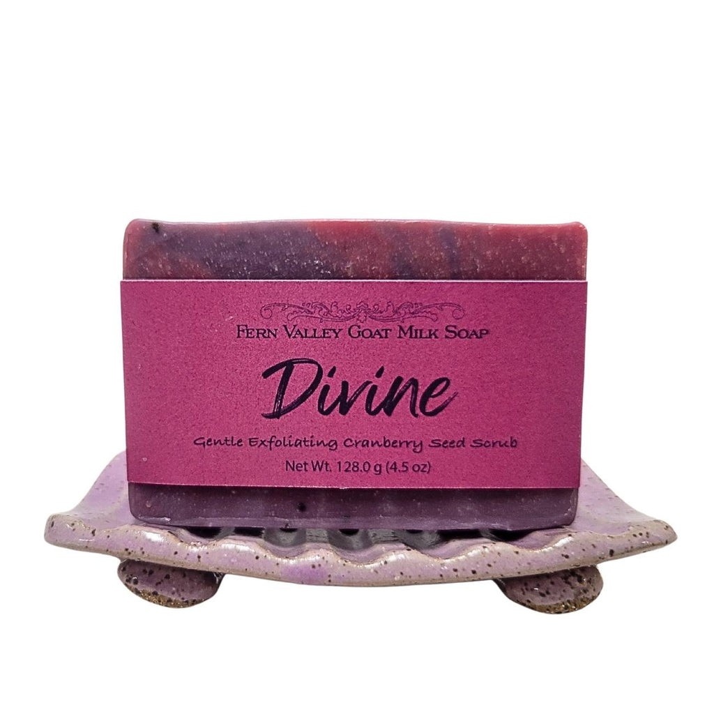 Divine | Cranberry Seed Exfoliating Goat Milk Soap Bar | Musky Floral