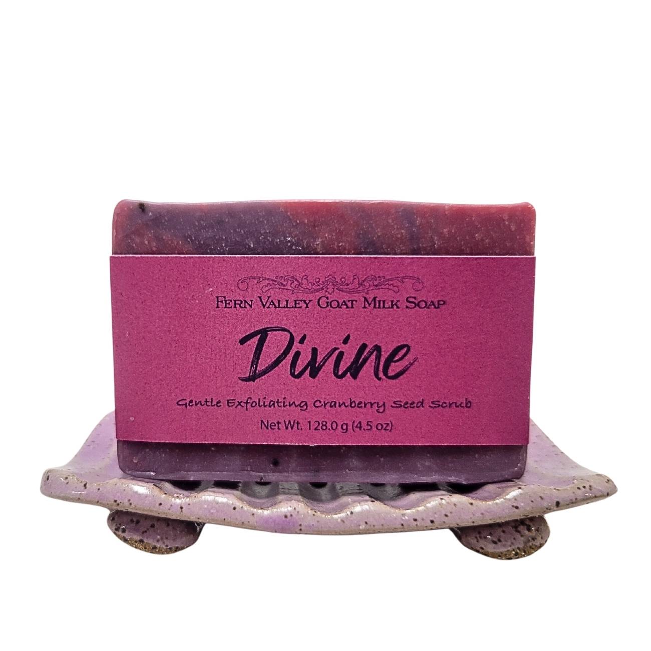 Divine | Cranberry Seed Exfoliating Goat Milk Soap Bar | Musky Floral