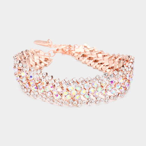 Bubble Stone Bracelet in Silver & Rose Gold