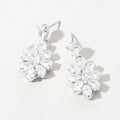 Clear Crystal Cluster Drop Earrings