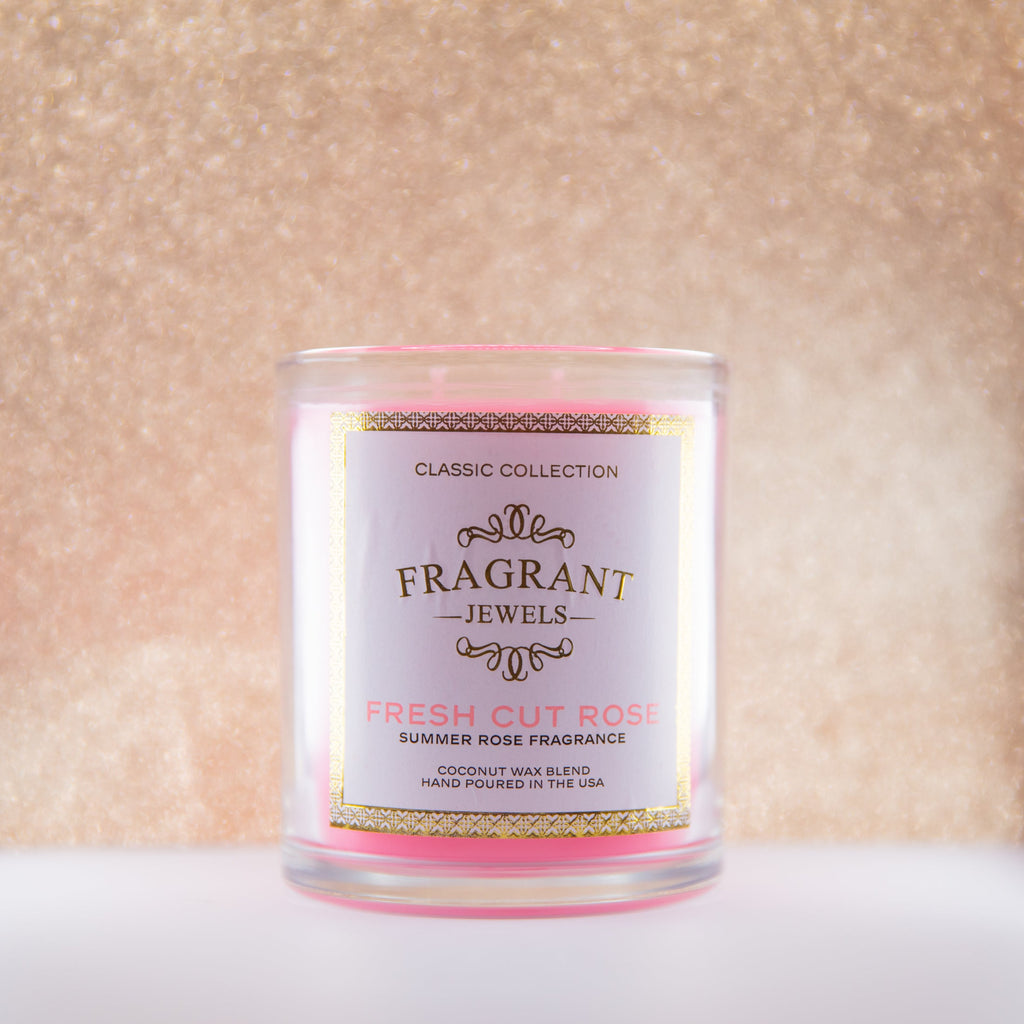 Fresh Cut Rose Jewel Candle | Hidden Pendant Necklace Inside