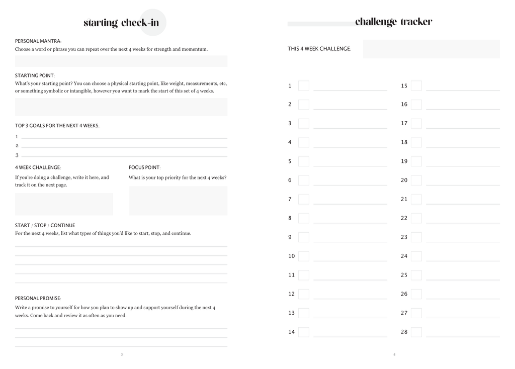 Four-Week Wellness & Mindfulness Journal