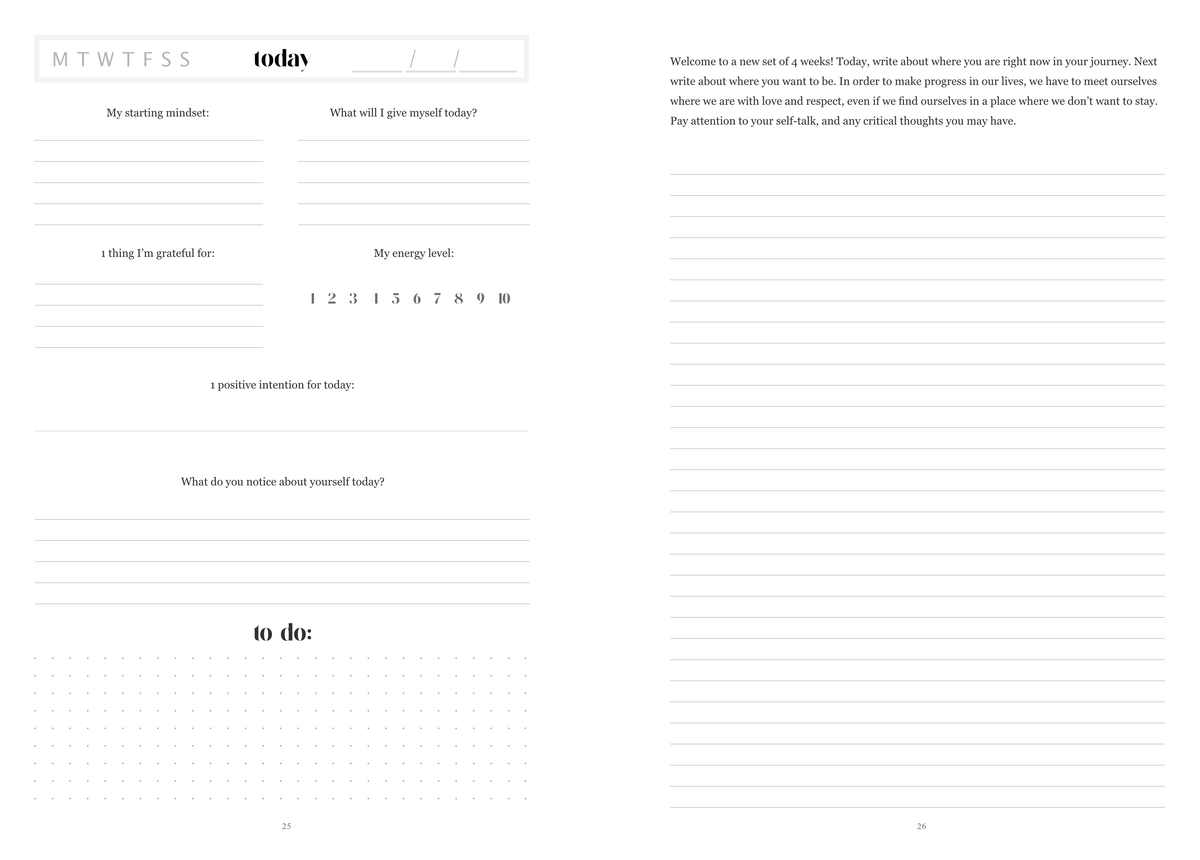 Four-Week Wellness & Mindfulness Journal