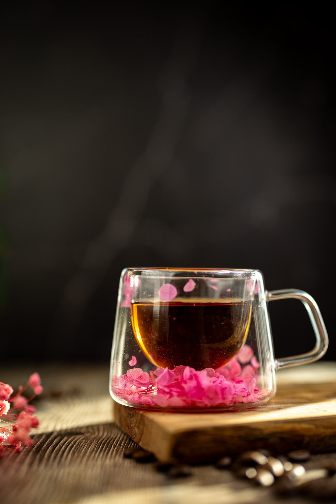 Double Glass Flower Mug | Dried Floral Tea & Coffee Cup