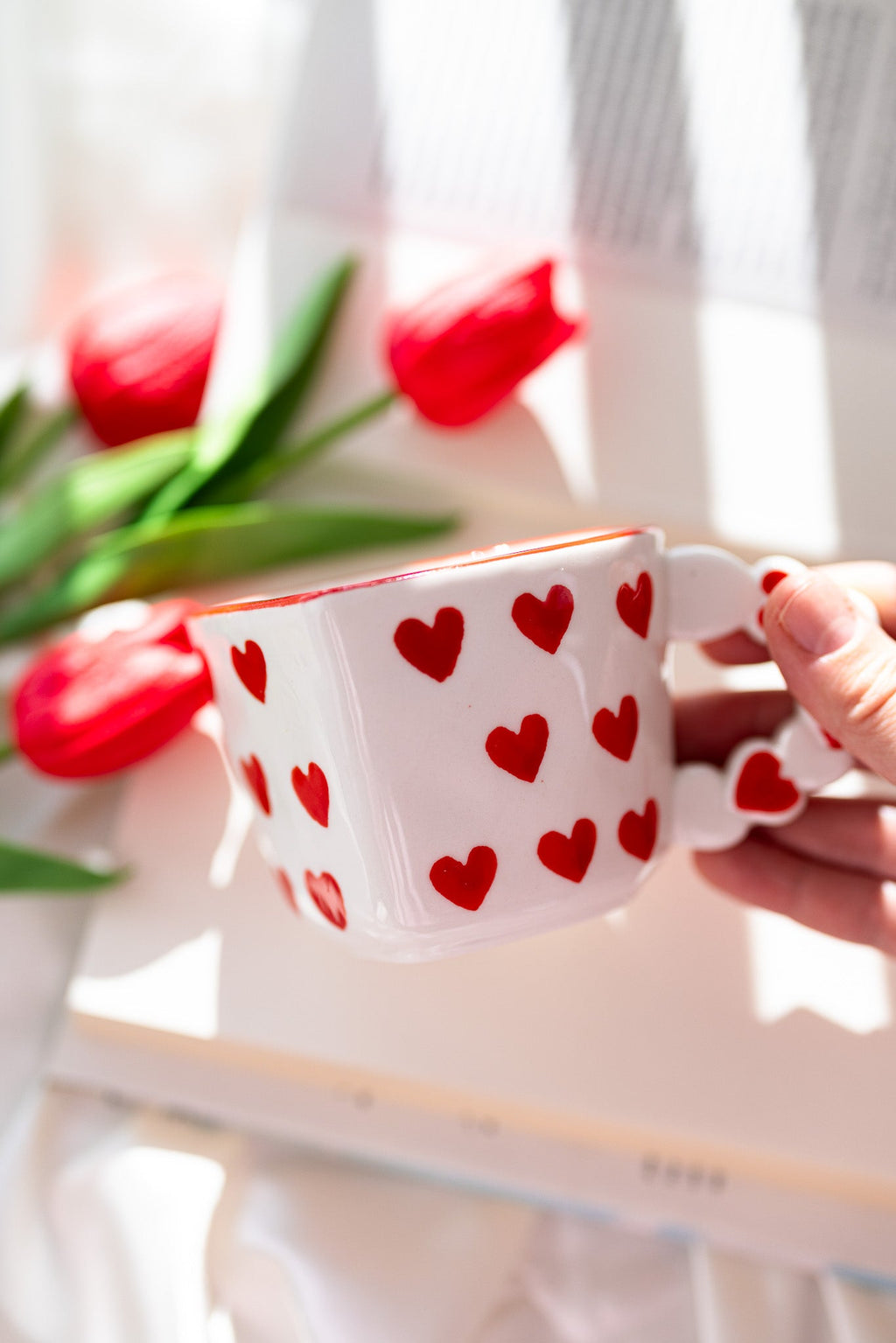 Heart-Shaped Ceramic Mug