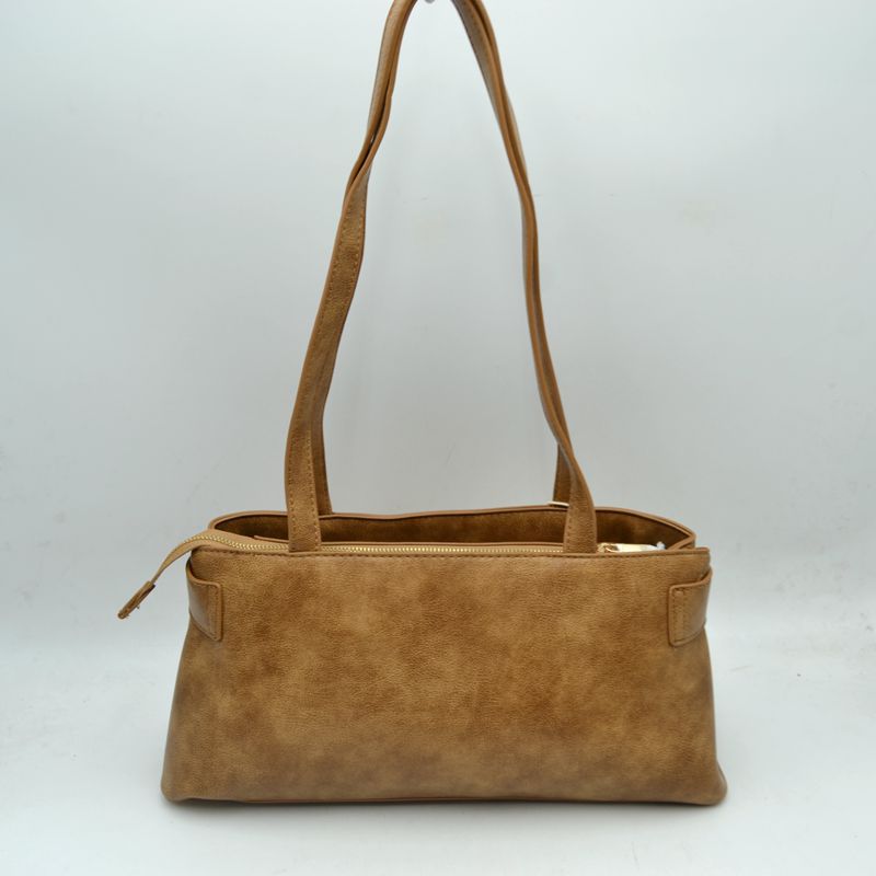Structured Belted Shoulder Bag with Key Charm