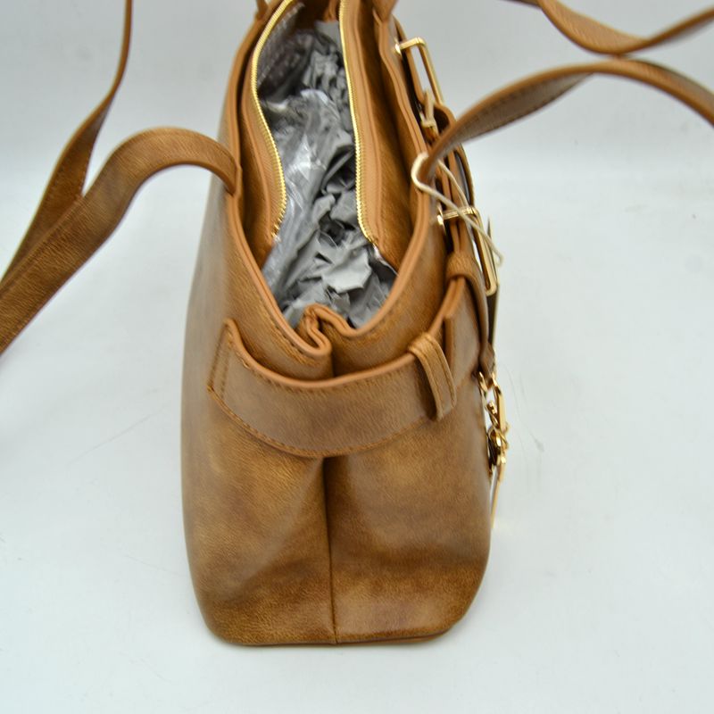 Structured Belted Shoulder Bag with Key Charm
