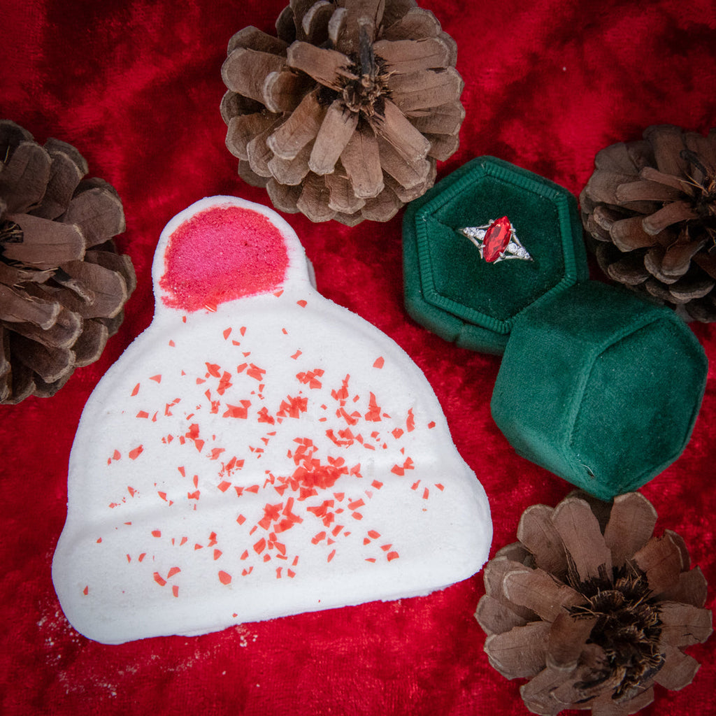 Cozy Hearth Candle & Bath Bomb Set with Hidden Rings