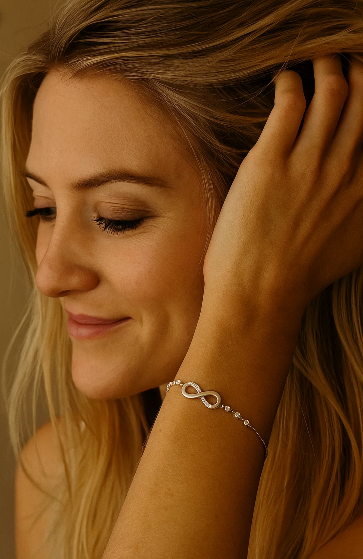 Infinity Bracelet | Crystal-Accented in Gold & Silver