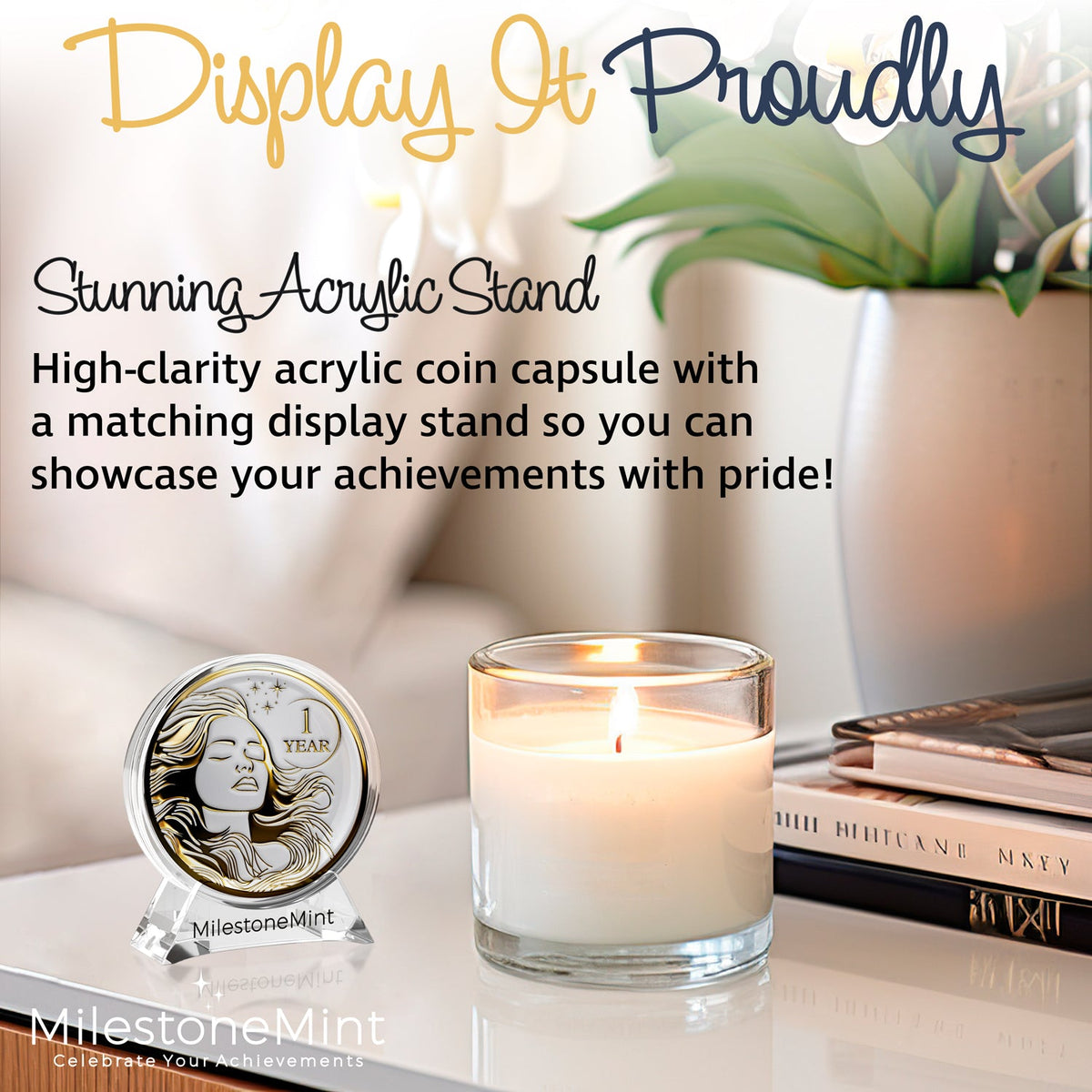 Woman's Serenity Token Sobriety Coin Gift Set - Gold