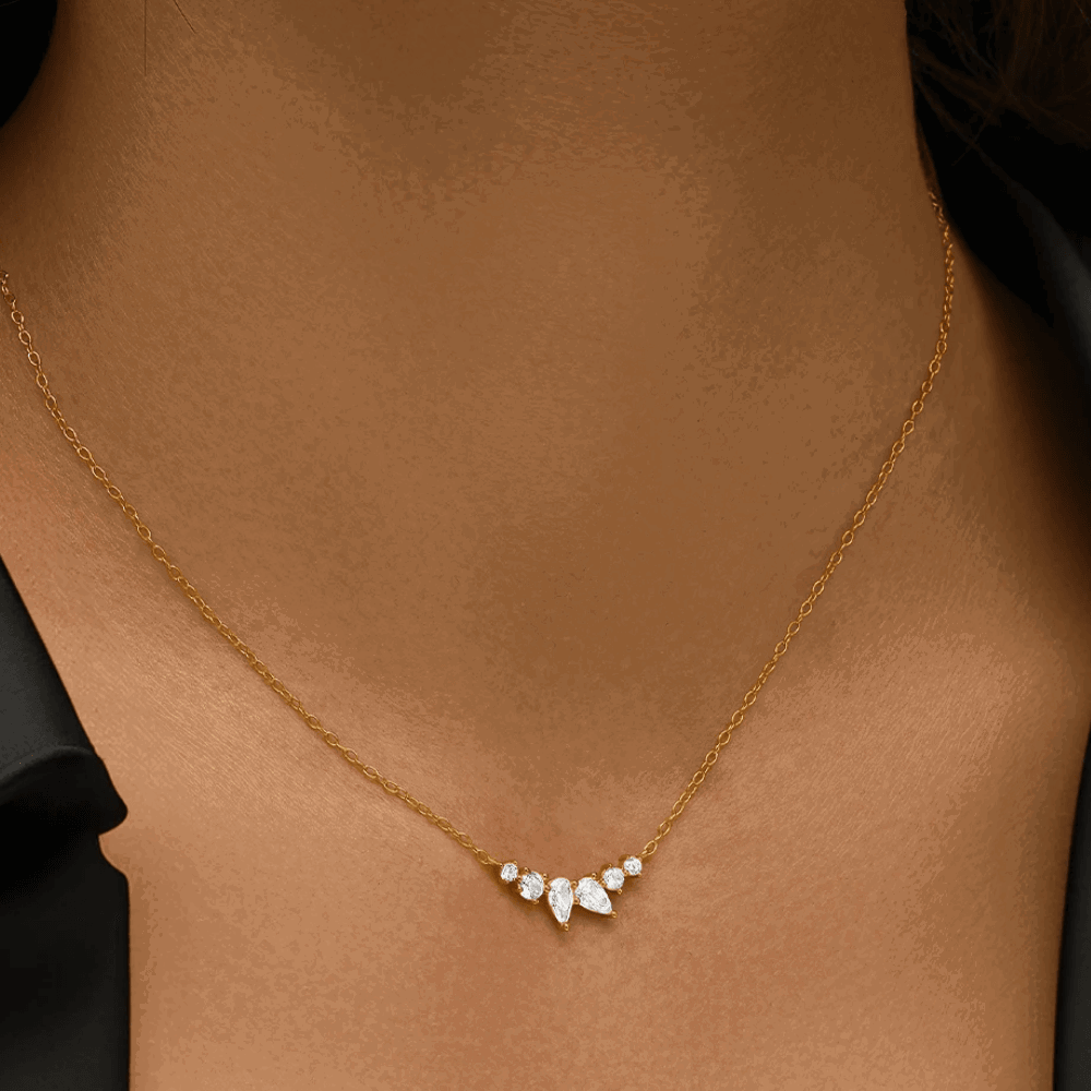 Pear & Round Cut CZ Necklace