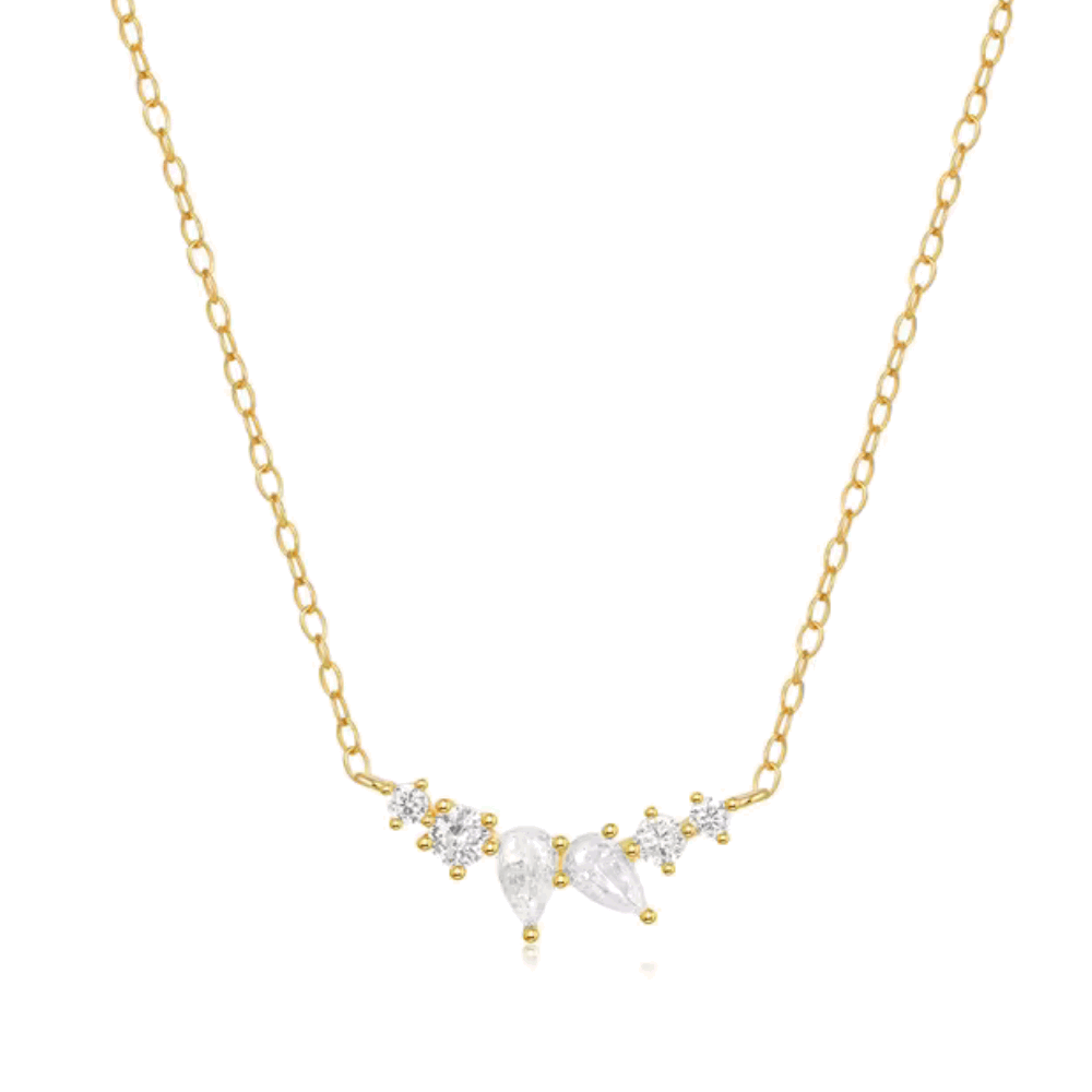 Pear & Round Cut CZ Necklace