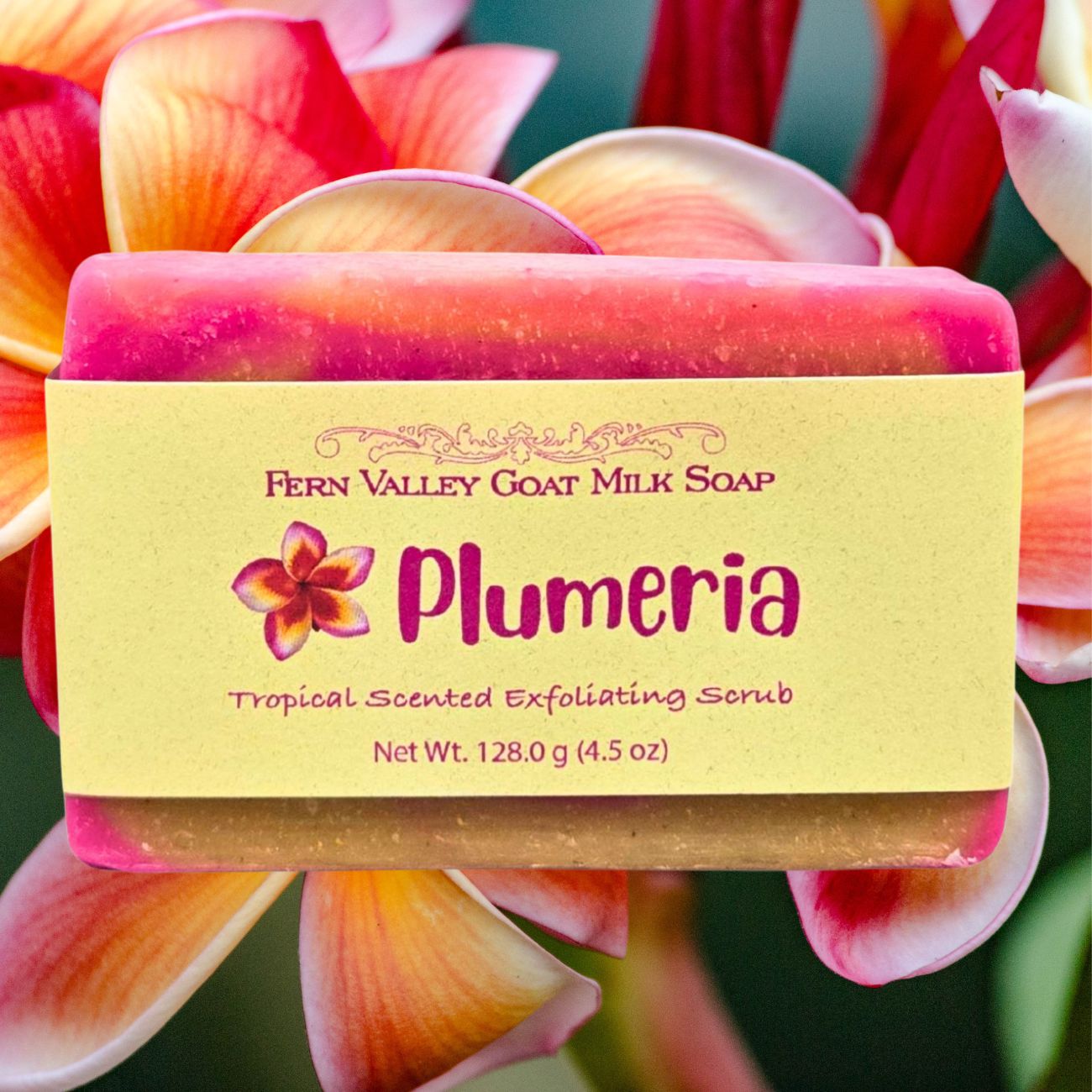 Plumeria | Tropical Exfoliating Goat Milk Soap Bar | Sweet & Floral