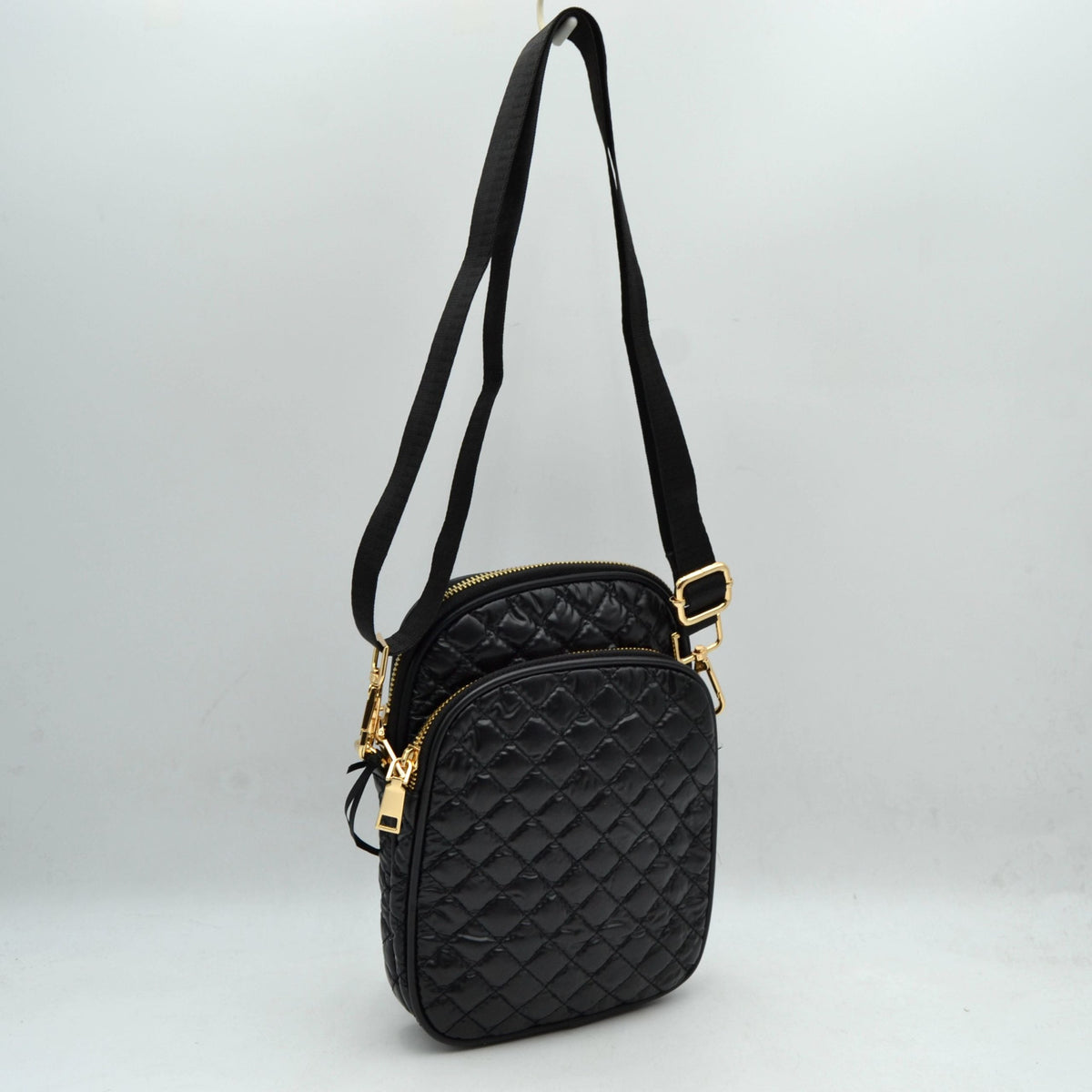 Quilted Puffer Multi-Zip Crossbody Bag