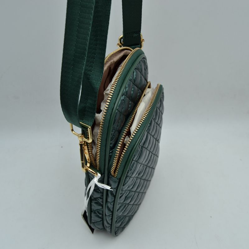 Quilted Puffer Multi-Zip Crossbody Bag