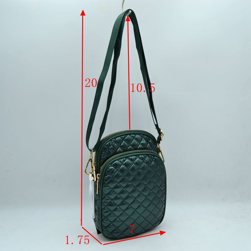 Quilted Puffer Multi-Zip Crossbody Bag
