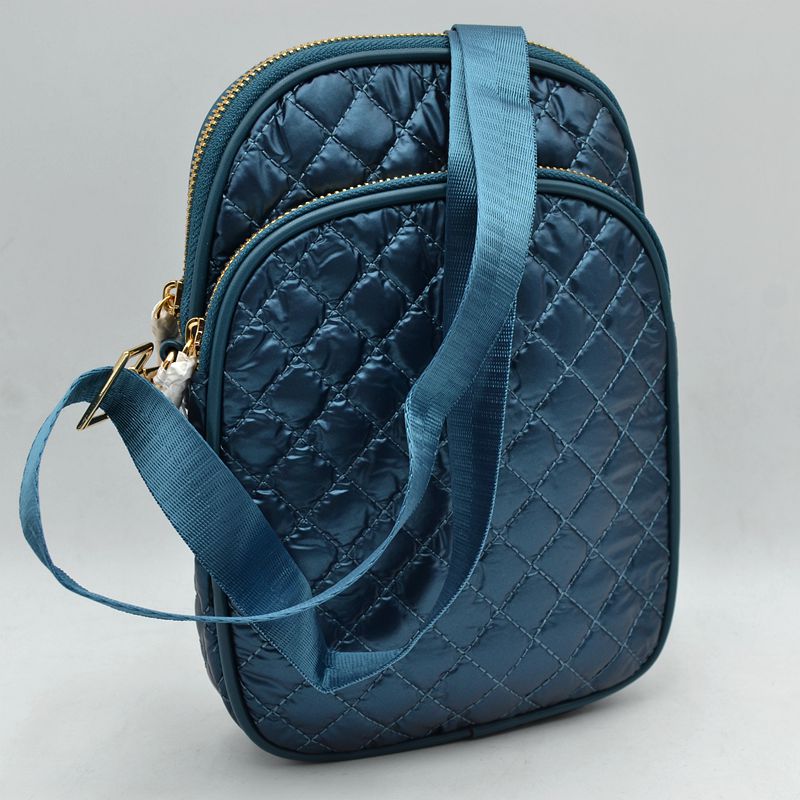 Quilted Puffer Multi-Zip Crossbody Bag