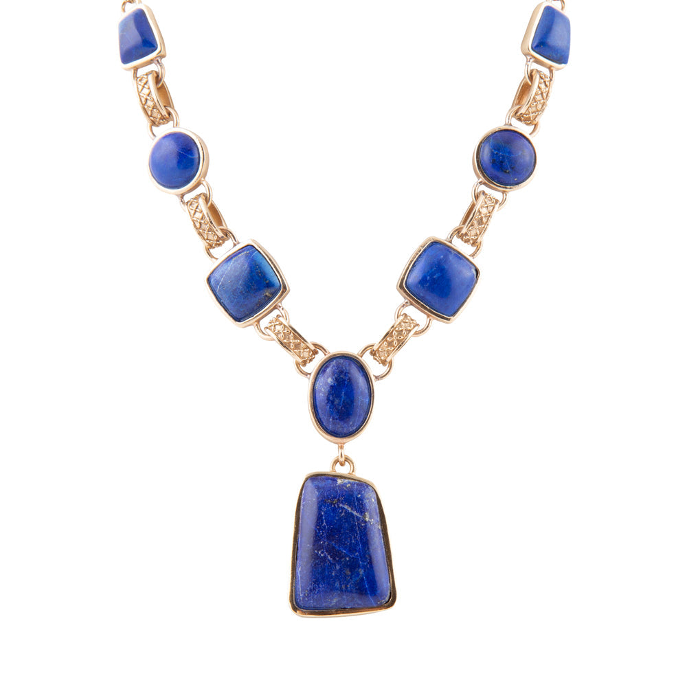 Blue Lapis Golden Pendant Necklace