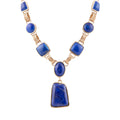Blue Lapis Golden Pendant Necklace