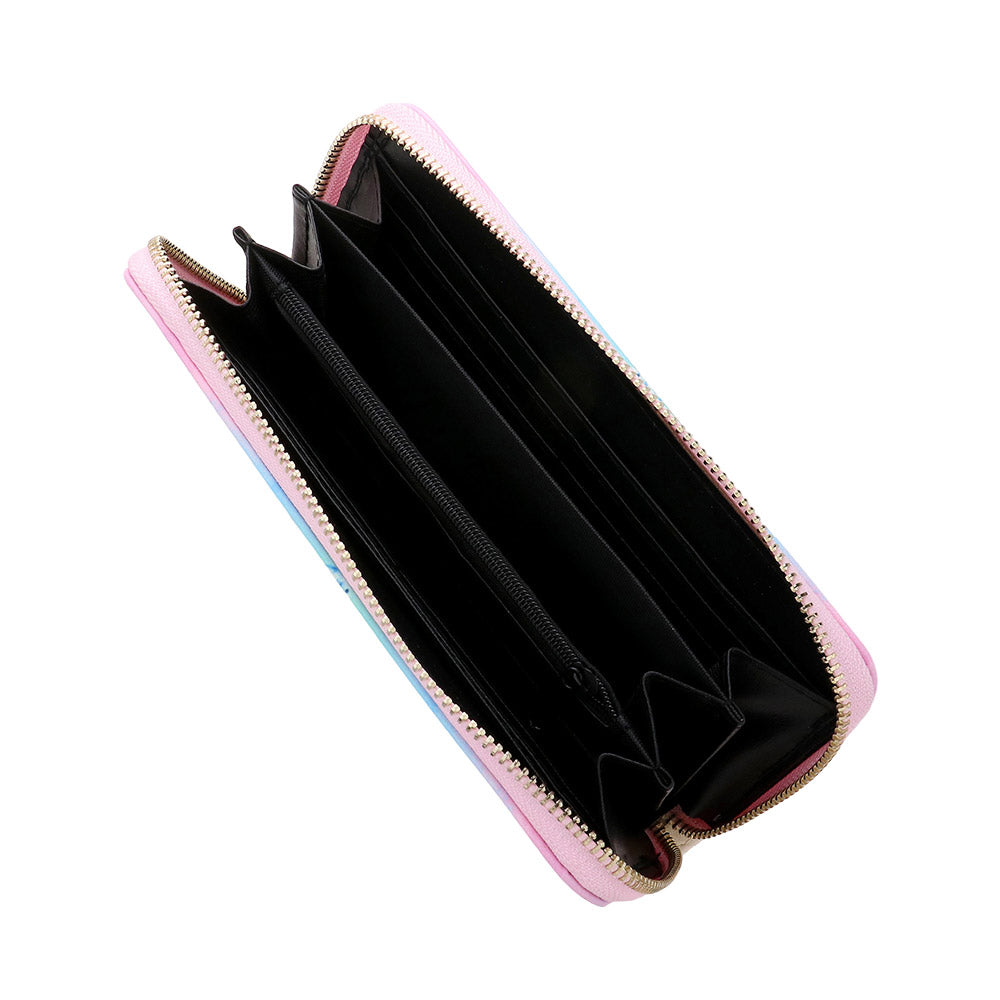 Light Pink Hamsa Print Zip Wallet